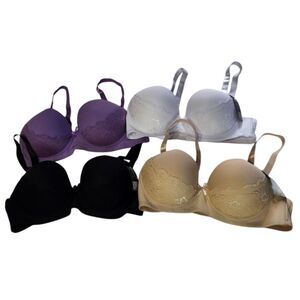 Vadalala Bras Lot Of 4 Lightly Padded Size 36D New Underwire Style 96001